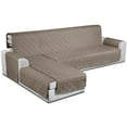 thumbnail image 1 of TAOCOCO 3Pcs Sectional Couch Covers Waterproof L-Shaped Sofa Cover Chaise Slip Cover for Kids Pets Dogs-XL-Brown, 1 of 7