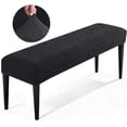 thumbnail image 1 of TAOCOCO Stretch Dining Bench Cover, Anti-Dust Long Bench Cushion Cover Washable Bench Slipcover Rectangle Table Bench Seat Protector for Bedroom, Kitchen, Hotel,Banquet - Black, 1 of 8