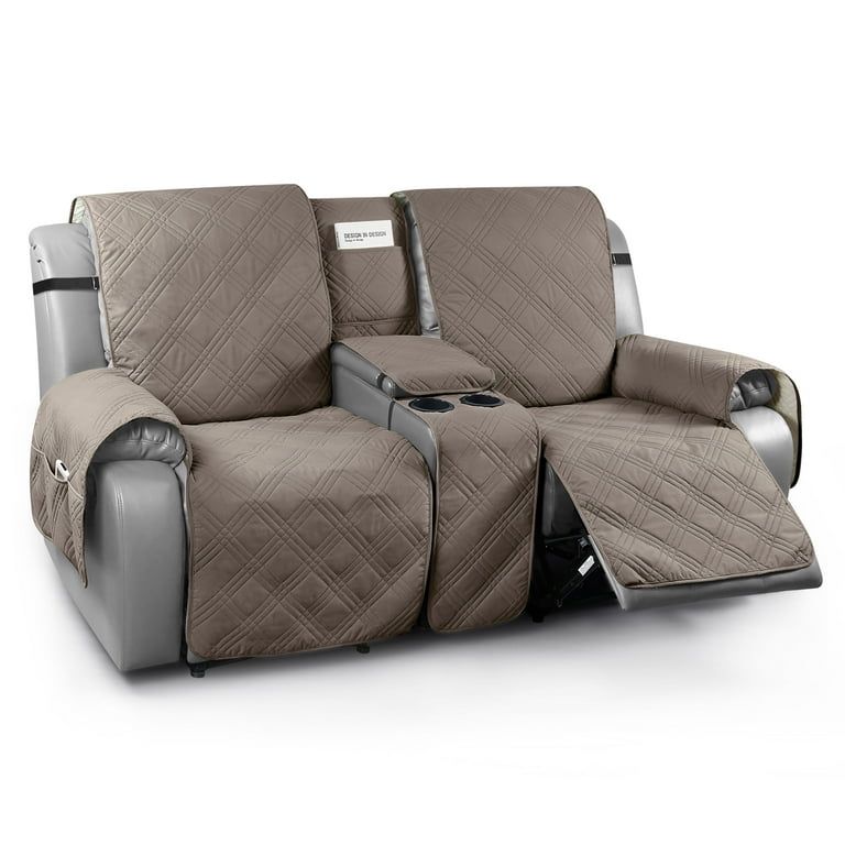 TAOCOCO Loveseat Reclining Couch Cover with Console Waterproof Slipcover Furniture Protector Taupe Walmart