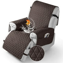 TAOCOCO Non Slip Solid Recliner Chair Covers with Pockets, Anti-Slip Reclining Armchair Slipcovers Waterproof Sofa Cover Protectors, Chocolate
