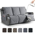 thumbnail image 1 of TAOCOCO Non-Slip Waterproof Recliner Sofa Covers, Washable Split Sofa Slipcovers for Reclining 3 Seater Couch, Recliner Sofa Cover with Side with Pockets Home Furniture Protectors,Light Gray, 1 of 9