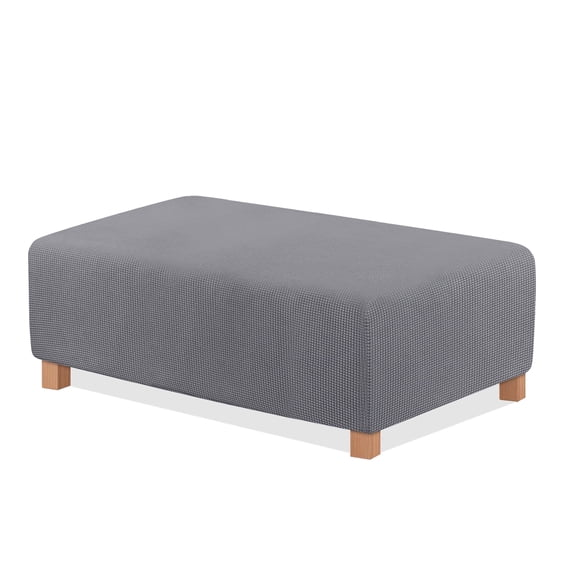 TAOCOCO Ottoman Cover Rectangle Storage Footrest Stool Covers Ottoman Slipcovers Footstool Covers Light Grey