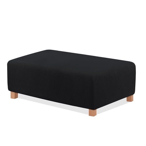 TAOCOCO Oversized Ottoman Slipcover Rectangular Ottoman Cover Footrest Stool Covers Furniture Protectors for Footstool Black