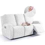 TAOCOCO Recliner 3 Seater Sofa Slipcover Anti-Slip Couch Cover for Reclining Sofa Home Furniture Protector, Beige