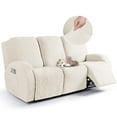 thumbnail image 1 of TAOCOCO Recliner 3 Seater Sofa Slipcover Anti-Slip Couch Cover for Reclining Sofa Home Furniture Protector, Beige, 1 of 9