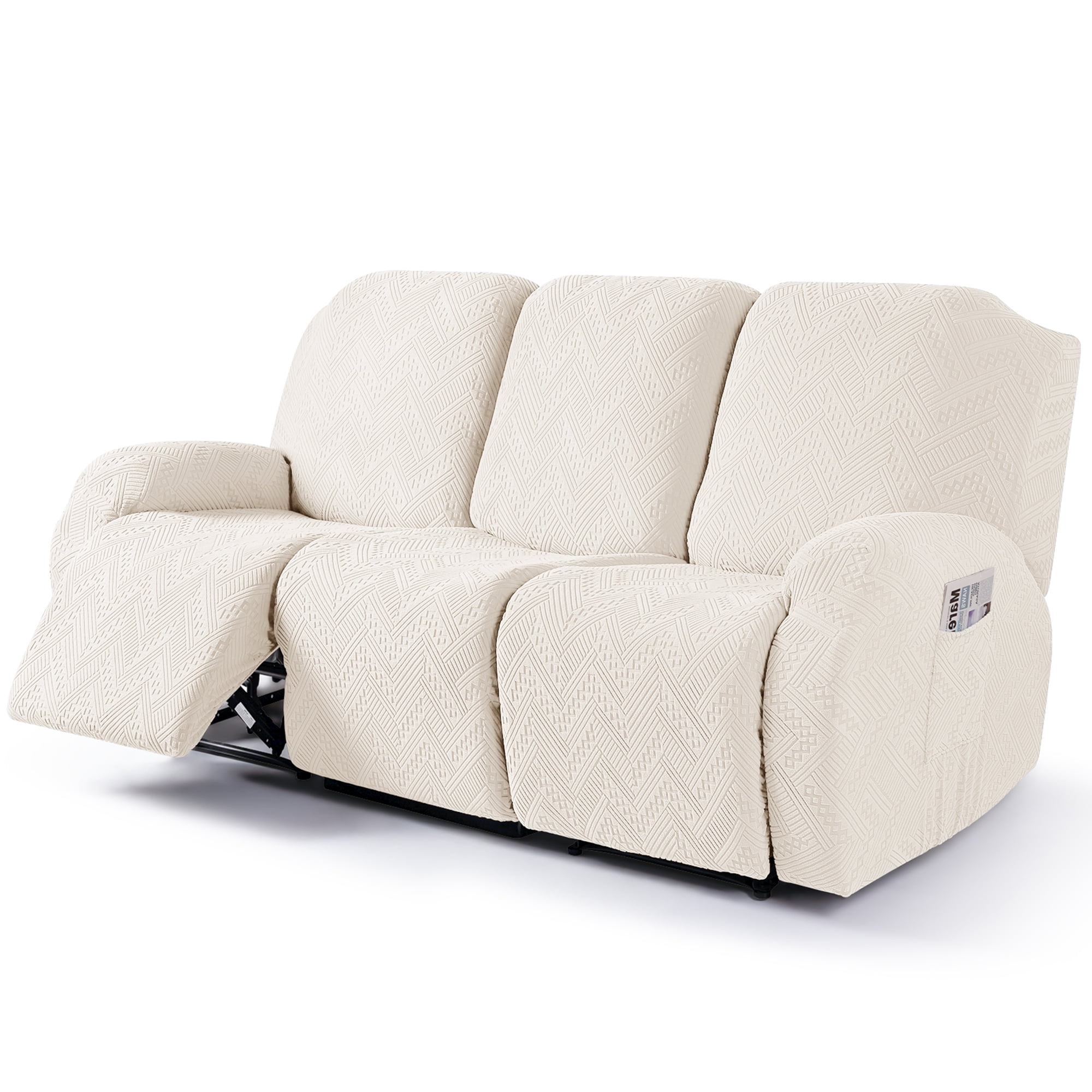TAOCOCO Recliner 3 Seater Sofa Slipcover AntiSlip Couch Cover for