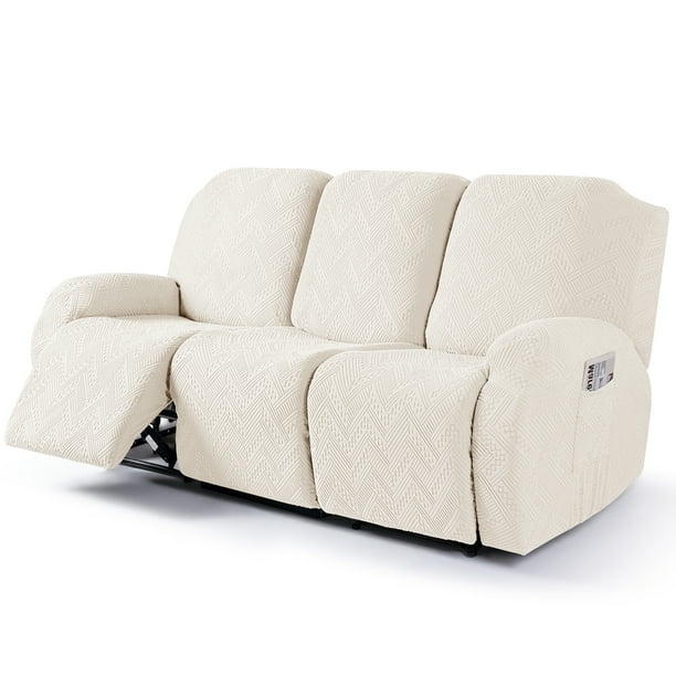 TAOCOCO Recliner 3 Seater Sofa Slipcover AntiSlip Couch Cover for