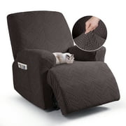 TAOCOCO Recliner Chair Slipcover 3 Piece Reclining Couch Cover for Recliner Armchair Anti-Slip Kids Pet Furniture Protector, Chocolate