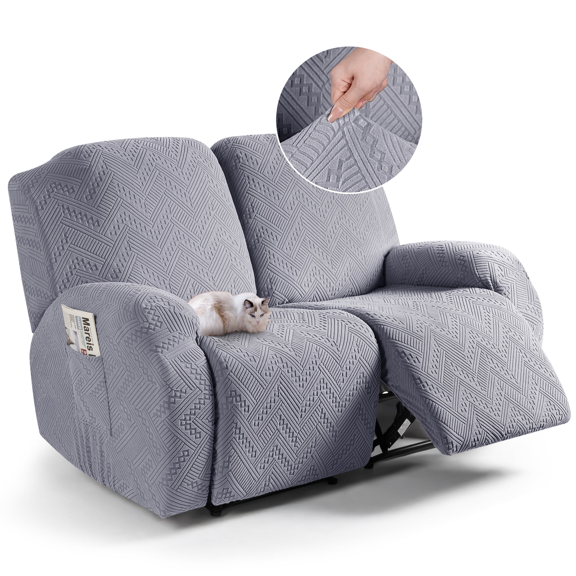TAOCOCO Recliner Loveseat Slipcovers 3 Piece Sofa Cover for 2Seat