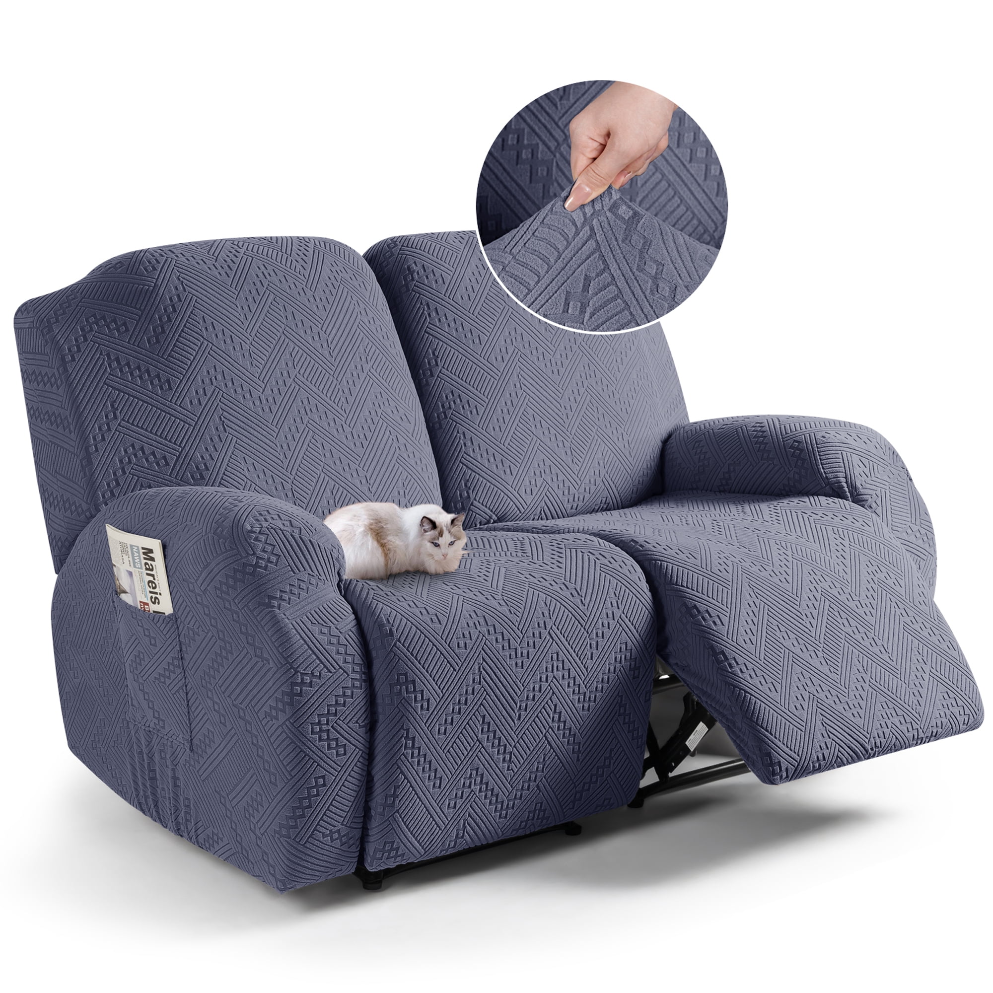 TAOCOCO Stretch Reclining Loveseat Slipcovers, NonSlip 2Seater Couch