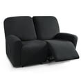 thumbnail image 1 of TAOCOCO Recliner Slipcover for Loveseat, 6 Pieces Stretch Solid Reclining Couch Covers for 2-Seaters Sofa Black, 1 of 9