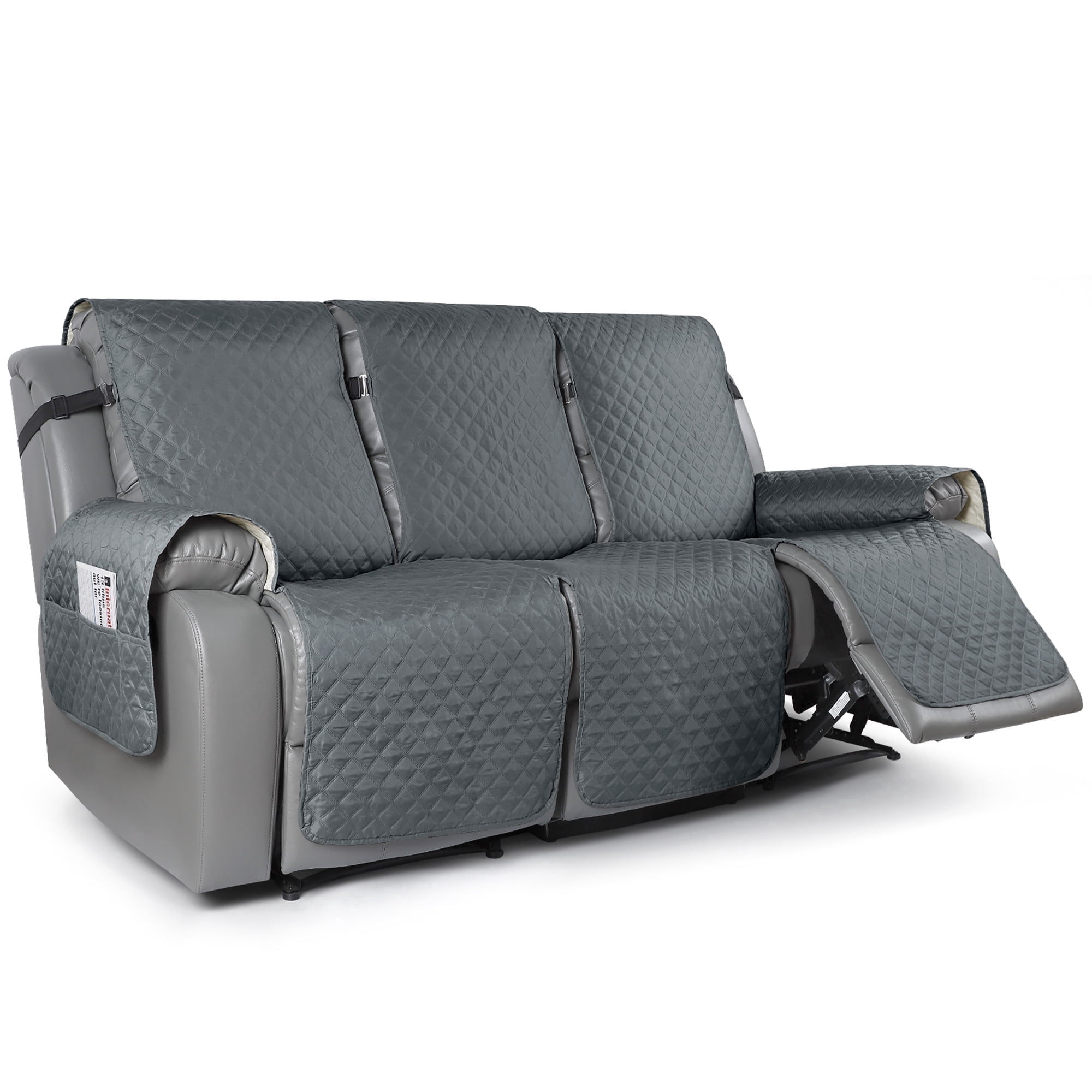 TAOCOCO Recliner Sofa Cover,Reclining Couch Slipcovers Motion Recliner Chair Cover Furniture Protector Dark Gray