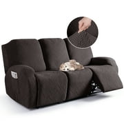 TAOCOCO Recliner Sofa Slipcover Anti-Slip Couch Covers for Reclining 3 Seat Sofa Kids Pets Protector, Chocolate