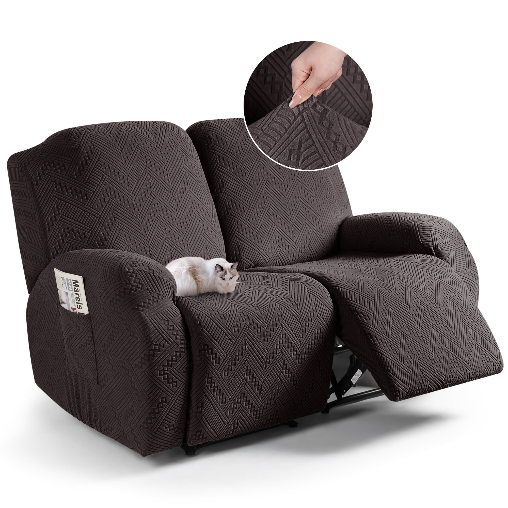 TAOCOCO 2Seater Recliner Sofa Slipcovers, Stretch Couch Covers for