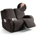 thumbnail image 1 of TAOCOCO Recliner Sofa Slipcovers 3 Pieces Couch Covers for Reclining Loveseat Stretch 2 Seat Sofa Cover for Kids Pets, Chocolate, 1 of 9
