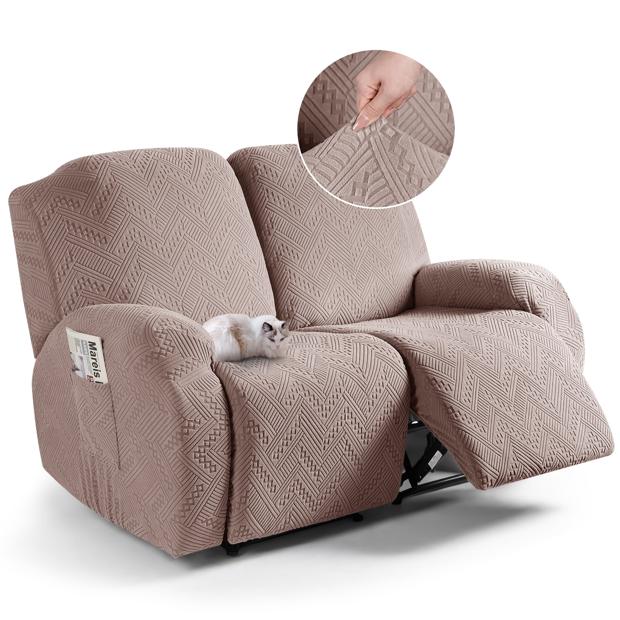 TAOCOCO Rrecliner Loveseat Slipcover, Stretch Reclining Couch Covers 3