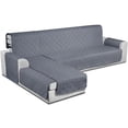 thumbnail image 1 of TAOCOCO Reversible Cotton L-Shaped Quilted Sectional Sofa Couch Slipcover, Dark Gray, 1 of 9