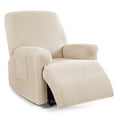 thumbnail image 1 of TAOCOCO Stretch Armchair Reclining Slipcovers, Solid Jacquard 4-Pieces Recliner Chair Covers Beige, 1 of 9
