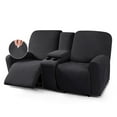 thumbnail image 1 of TAOCOCO Stretch Loveseat Slipcover with Middle Console, 4-Pieces Reclining Sofa Cover for 2 Seat Couch Recliner Sofa Slipocvers Furniture Protector, Black, 1 of 13