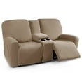 thumbnail image 1 of TAOCOCO Stretch Loveseat Slipcover with Middle Console, 4-Pieces Reclining Sofa Cover for 2 Seat Couch Recliner Sofa Slipocvers Furniture Protector, Khaki, 1 of 11