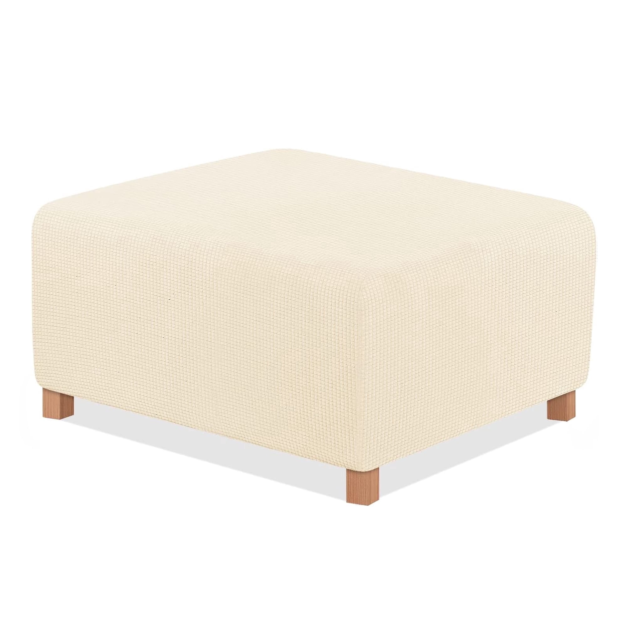 TAOCOCO, Stretch Ottoman Cover, L, Ivory, 95% Polyester - Walmart.com