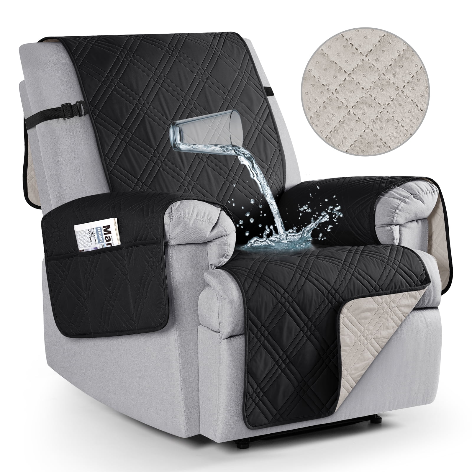 TAOCOCO Waterproof Recliner Chair Covers NonSlip Reclining Cover for