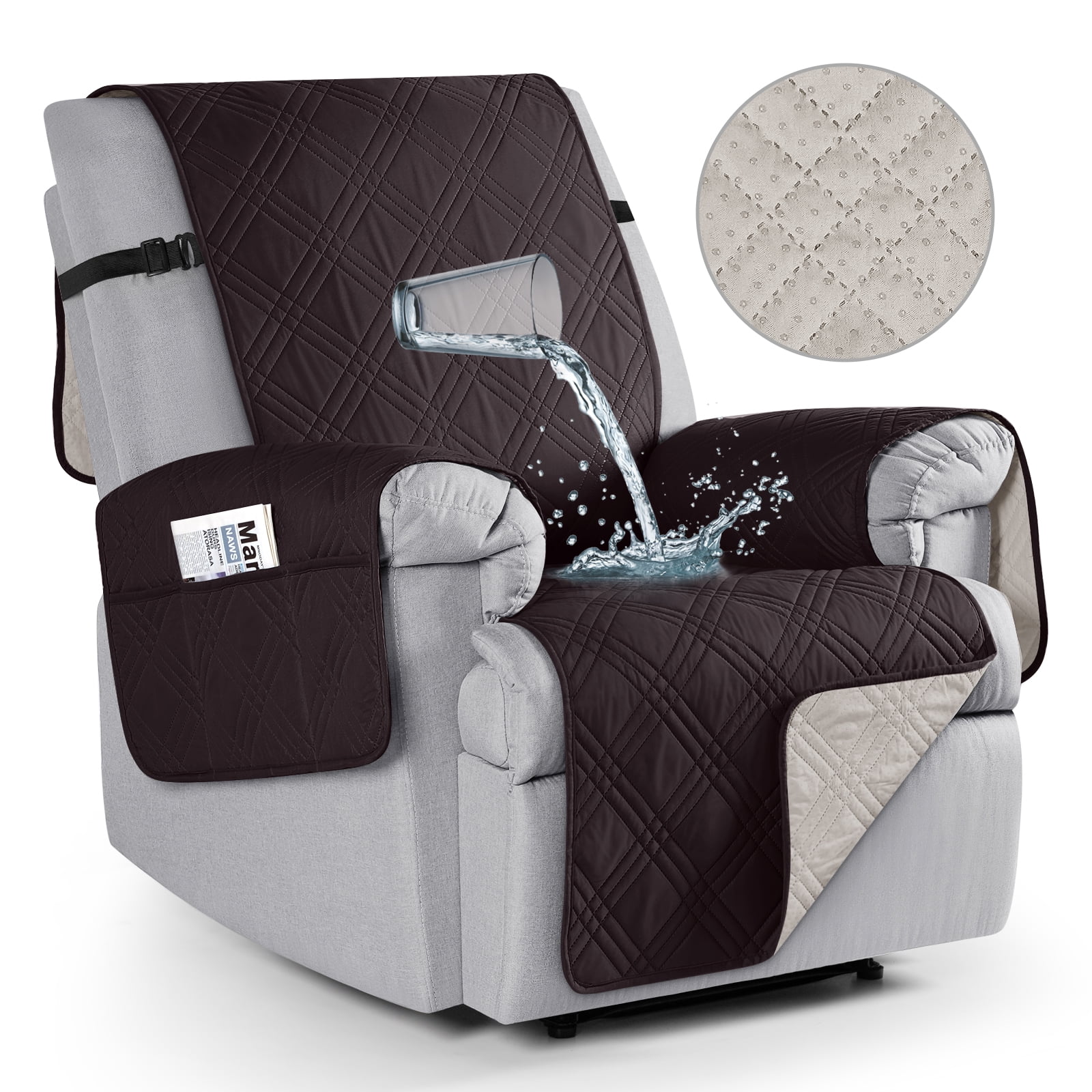 Waterproof recliner cover with pockets sale