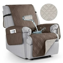 TAOCOCO Waterproof Recliner Chair Covers Non-Slip Reclining Cover for Recliner Chair Washable Chair Seat Slipcover with Pocket for Kids Pets, Taupe