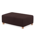 thumbnail image 1 of TAOCOCO XL Ottoman Cover Slipcovers Rectangular Storage Footrest Stool Covers with Elastic Band for Home Decor Chocolate, 1 of 9