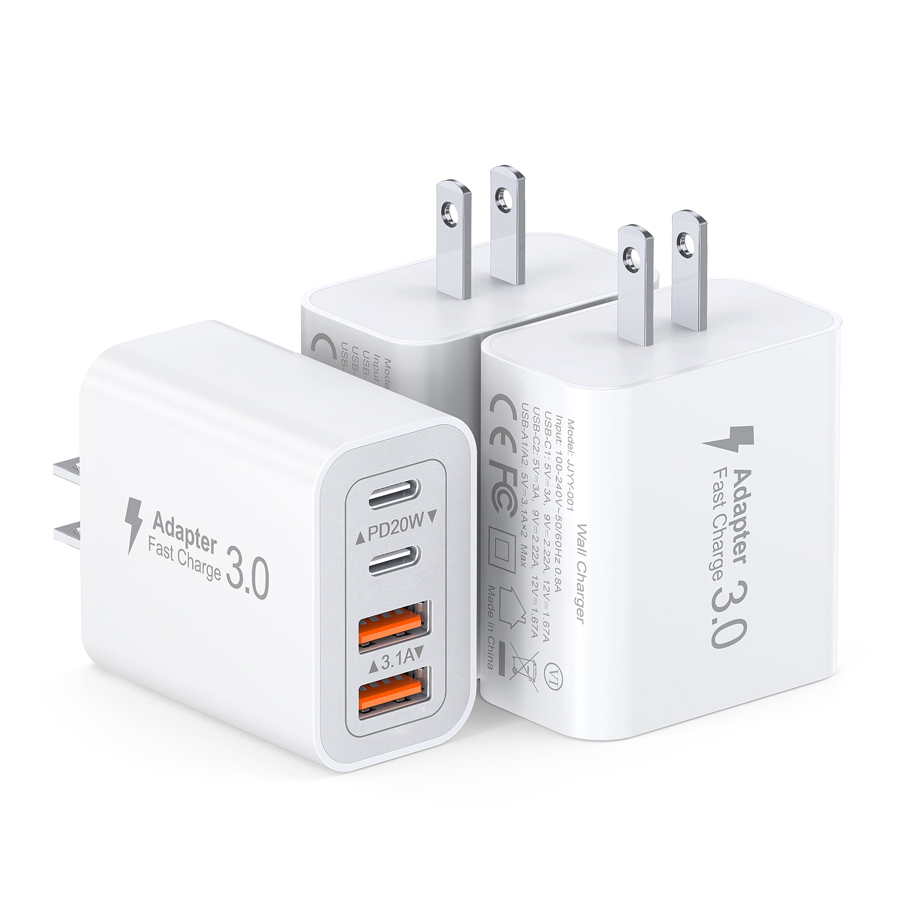 TAOHAI USB C Super Fast Charger, 3-Pack 40W Dual Port Fast Charger Adapter Block for iPhone 14/15/16/Pro/Pro Max/Plus/iPad/MacBook air Type C Charging for Samsung S21 S22 Pixel