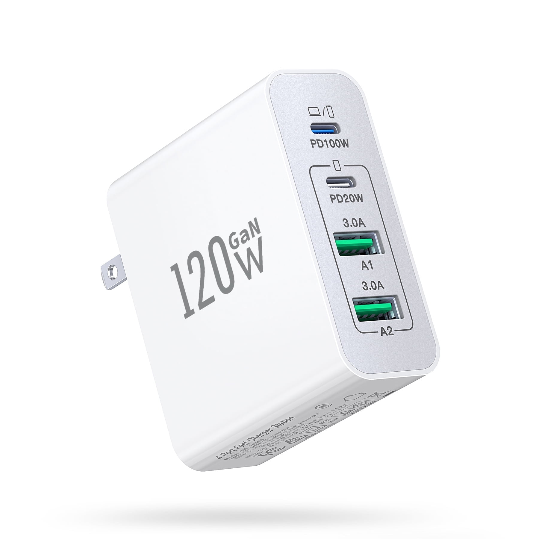 TAOHAI USB C Wall Charger Block, 120W GaN 4-Port Fast Charger Charging Station Hub,Macbook Charger Block for MacBook, iPad, Galaxy, Note, iPhone