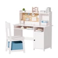 thumbnail image 1 of TAOHFE Kids Study Desk With Chair, Children School Study Table With Chair For 3-8 Years Old（White）, 1 of 5