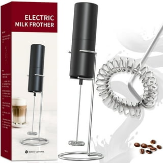 Hand-Held Milk Frother for Coffee, Electric Whisk Drink Mixer, Silver &  Black, by Mata1-USA