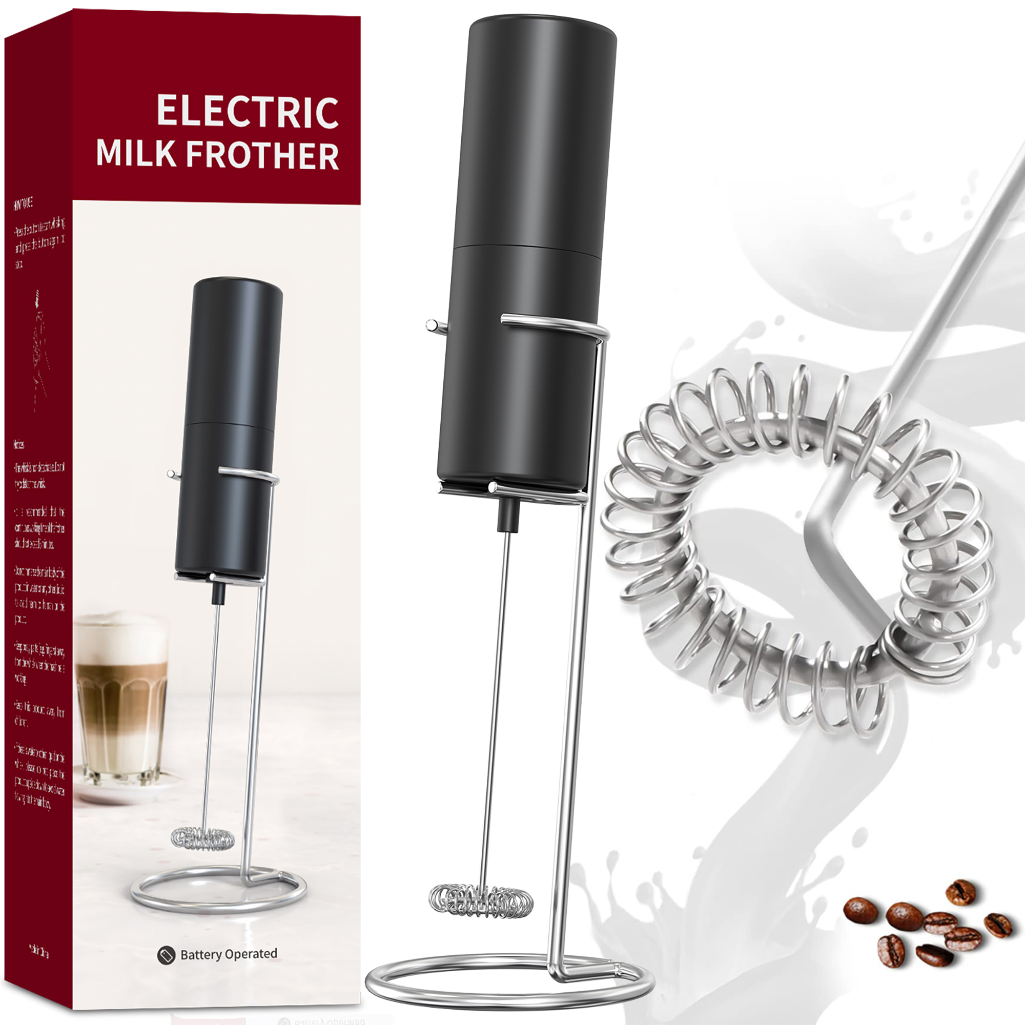 Paris Hilton Electric Frother, Handheld Drink Mixer, Battery Powered