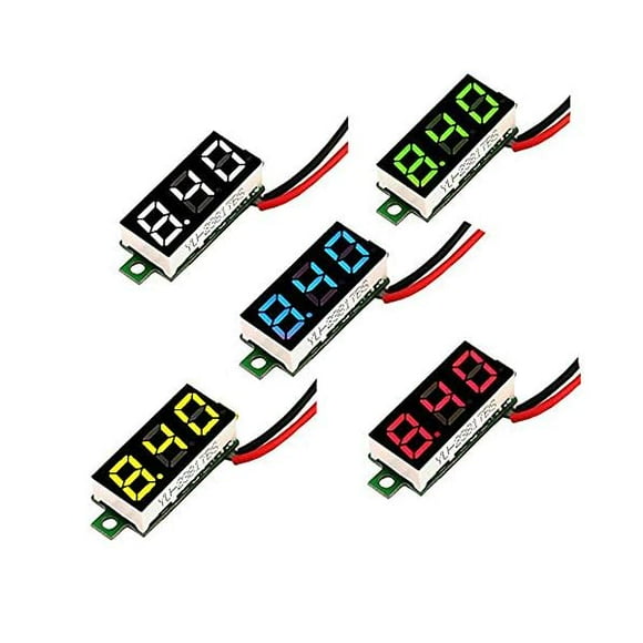 TAOOHU Voltage Tester, 2.5V-30V Mini Digital DC Voltmeter with 0.28 inch LED Display (5 Pcs)