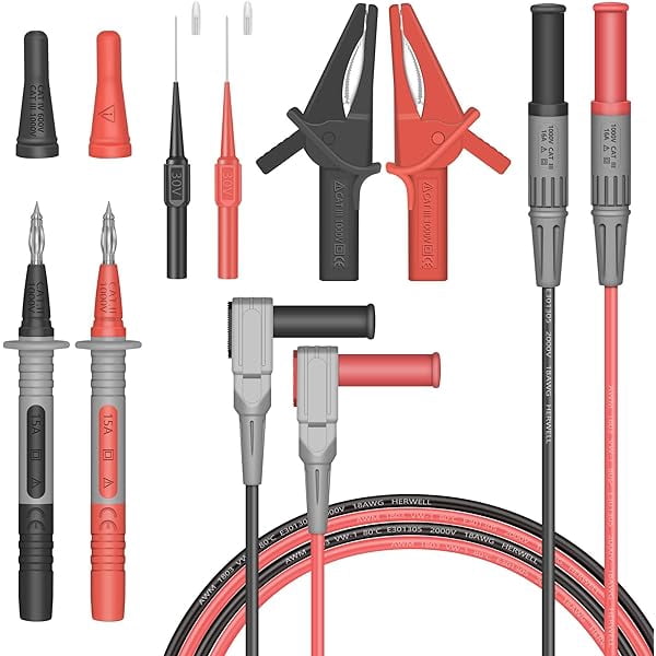 Kit De Câbles De Test Back Probe Pour Multimètre - Prises Banane Remplaçables - Longueur 3ft