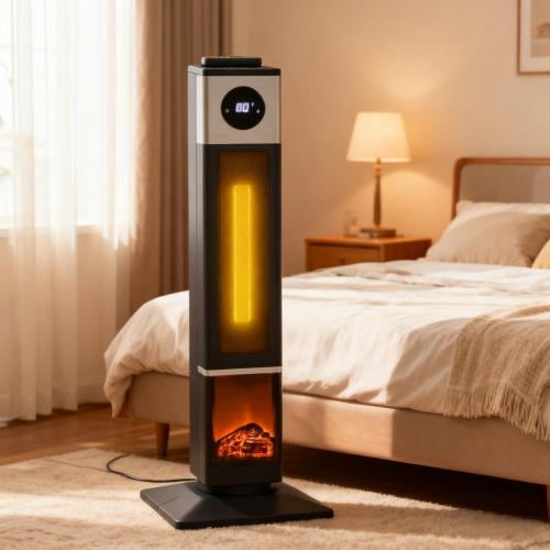 TAORUIFANG Black Freestanding Electric Heater,Remote Control & 12H Timer for Indoors