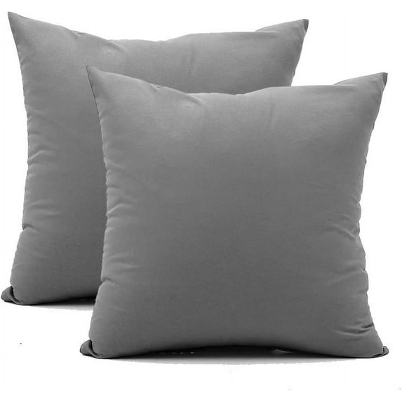 TAOSON 100% Cotton 300 Thread Count 2pc / Pair Pillow Cover Pillowcase Pillow Protector Cushion Cover with Hidden Zipper Only Cover No Insert - European, Dark Grey 26 x 26 inch