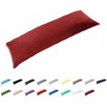 thumbnail image 1 of TAOSON 100% Cotton 300 Thread Count Envelope Style Body Pillow Cover Pillowcase Pillow Protector Cushion Cover Non Zippered Only Cover No Insert (Wine Red,21"x54") Fits 20 x 54, 1 of 3