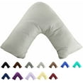 thumbnail image 1 of TAOSON 100% Cotton 300 Thread Count Soild Envelope Style V Shaped/Tri/Boomerang Standard Pillow Case Cushion Cover Only Cover No Insert ( Light Grey ), 1 of 1