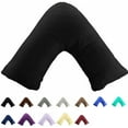 thumbnail image 1 of TAOSON 100% Cotton 300 Thread Count Soild Envelope Style V Shaped/Tri/Boomerang Standard Pillow Case Cushion Cover Only Cover No Insert ( Black ), 1 of 1