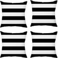 thumbnail image 1 of TAOSON Pack of  4,Black White Striped Waterproof Pillow Covers Outdoor Decorative Throw Pillowcases for Home Garden Patio Couch & Balcony, 18 X 18 Inches, 1 of 11