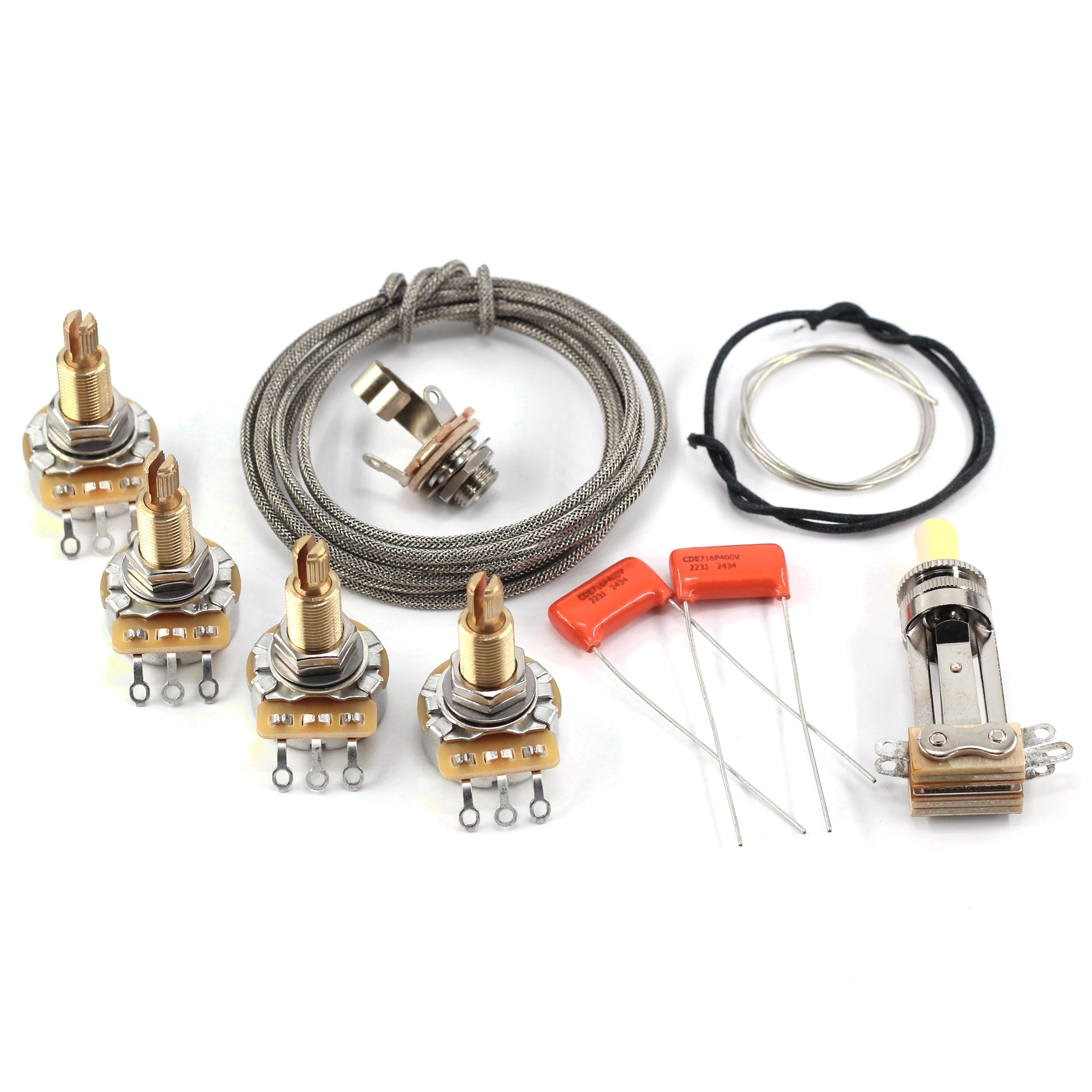 TAOT Wiring Kit for Les Paul - TAOT Custom CTS 525k Long Shaft Pots ...