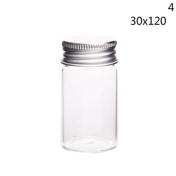 TAOYUN 1 PCS Sample Vials Transparent Small Glass Bottle Empty Jars with Top Aluminum Screw Cap Sample Display Bottle B3N9