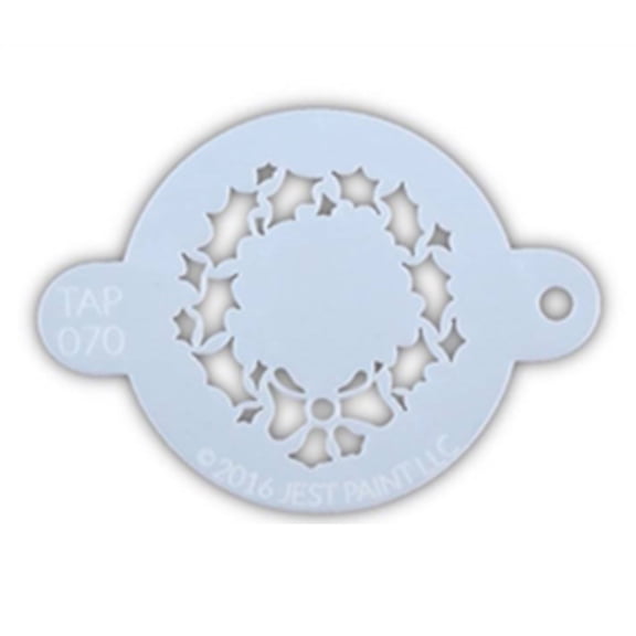 TAP 070 Face Painting Stencil - Christmas Wreath with Bow