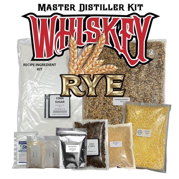 TAPCRAFT - High Rye Whiskey Style Recipe Kit - 5 Gallon Brewing Ingredients - Corn Sugar, Malted Rye, Flaked Corn, Rice Hulls, Yeast & Nutrients