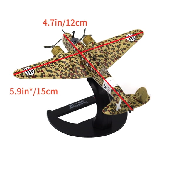 TAPDRA 1:144 Scale Fiat Br.20 Cicogna Model Aircraft Complete With Stand For Military History Collection Showcase Decor