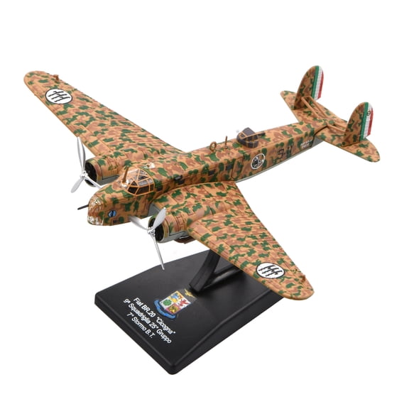 TAPDRA 1:144 Scale Italian Air Force Fiat BR.20 Bomber Model Alloy Plastic for Collection Decoration Gift