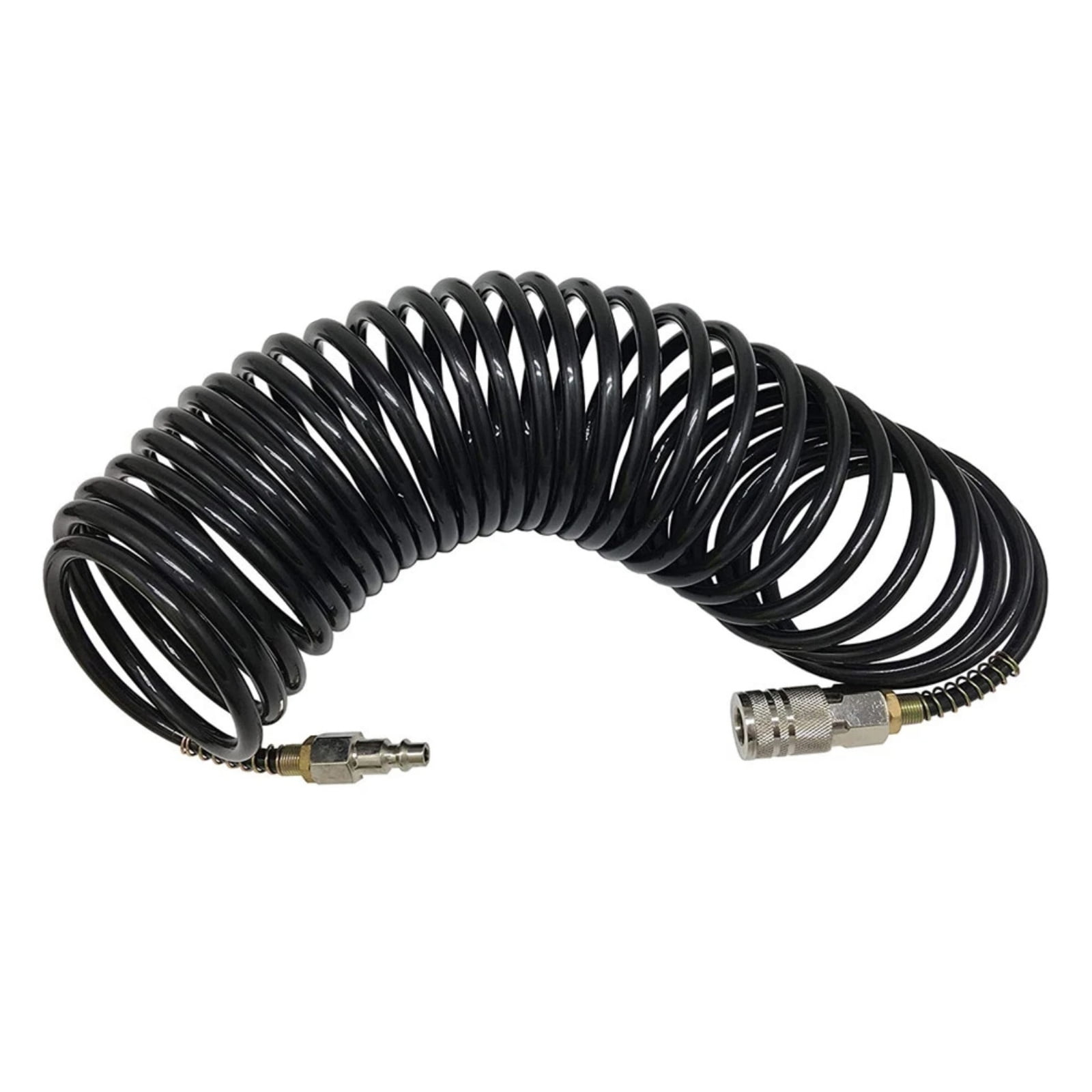 TAPDRA 1/4 Inch x 25 FT Rubber Air Hose for Manufacturing Electrical Insulation Automotive Aviation Subway Train Black 200 PSI Quick Coupler
