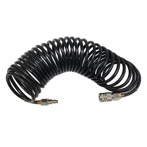 TAPDRA 1/4 Inch x 25 FT Rubber Air Hose for Manufacturing Electrical Insulation Automotive Aviation Subway Train Black 200 PSI Quick Coupler